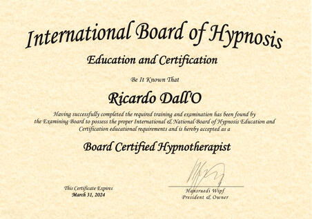 International Board of Hypnosis - Zertifikat